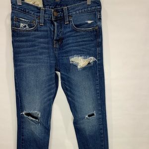 Hollister Skinny Men's dark wash ripped jeans